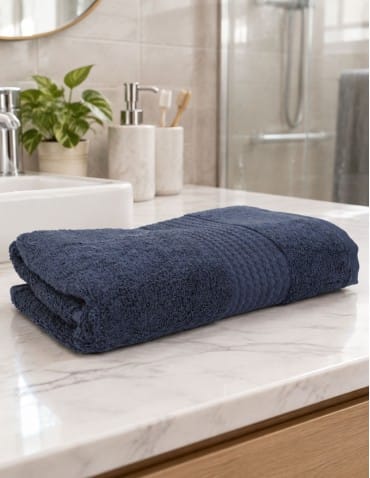 Ręcznik łazienkowy bawełniany frotte 50x100 cm miękki i chłonny - GRANATOWY