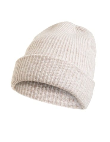 Czapki i opaski - Ciepły komplet zimowy damski prążkowana czapka beanie i miękki szalik BEŻOWY UNI  - produkt 2