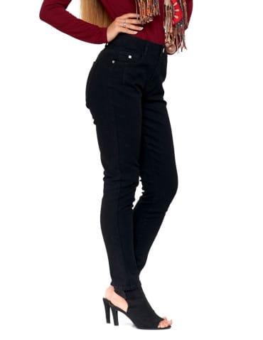 Spodnie damskie - Spodnie damskie jeansowe mom fit CZARNY - produkt 1