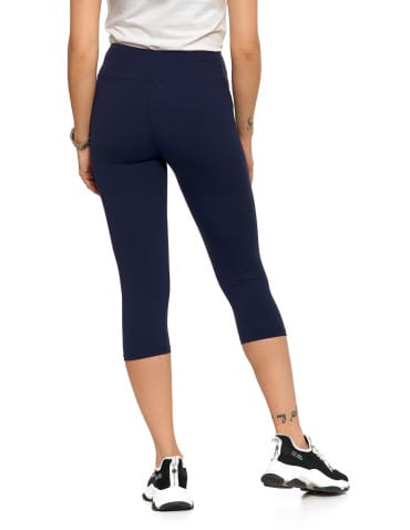 Legginsy damskie - Klasyczne legginsy 3/4 damskie peach touch GRANATOWY - produkt 2