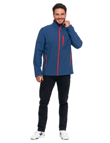 Kurtki i kamizelki - Kurtka męska wiatroszczelna typu Softshell bez kaptura JEANS - produkt 2