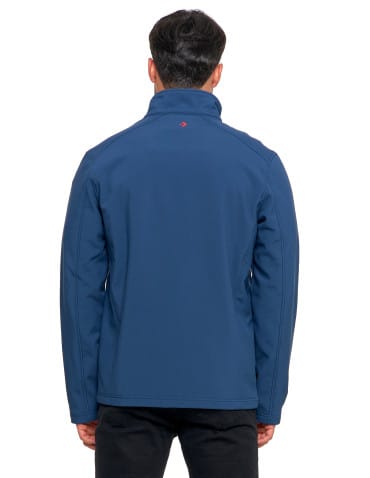 Kurtki i kamizelki - Kurtka męska wiatroszczelna typu Softshell bez kaptura JEANS - produkt 10