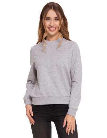 Bluzy damskie - Bluza damska wkładana bez kaptura bawełniana JASNY SZARY - produkt 1