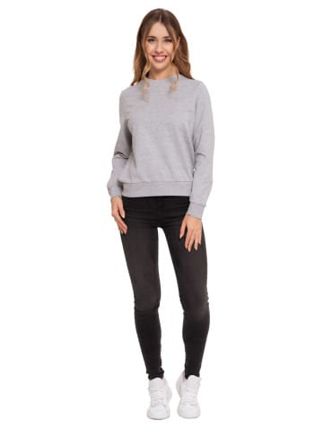 Bluzy damskie - Bluza damska wkładana bez kaptura bawełniana JASNY SZARY - produkt 5