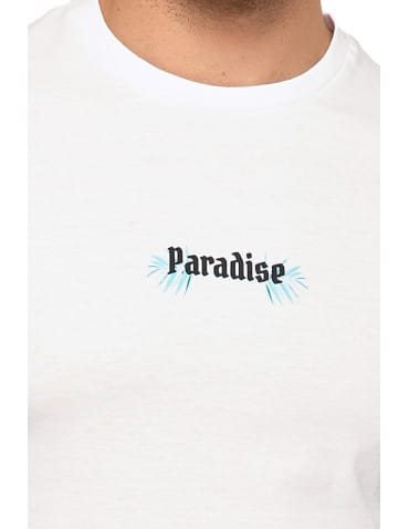 Koszulki i Tank Topy - Koszulka męska t-shrt Paradise bawełniana biała BIAŁY - produkt 4