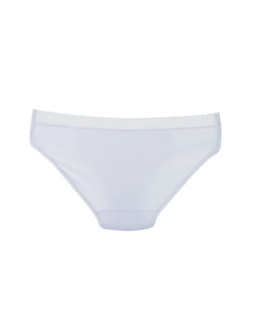Majtki figi - Figi bawełniane mini bikini damskie koronka BIAŁY - produkt 1