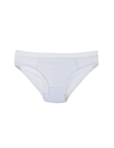 Majtki figi - Figi bawełniane mini bikini damskie koronka BIAŁY - produkt 2