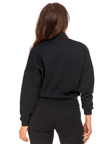 Bluzy damskie - Bluza damska rozpinana ze stójką CZARNY - produkt 2
