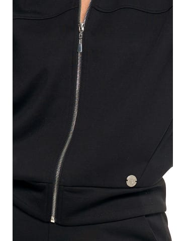 Bluzy damskie - Bluza damska rozpinana ze stójką CZARNY - produkt 3