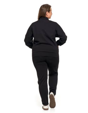 Bluzy damskie - Bluza damska rozpinana ze stójką CZARNY - produkt 8