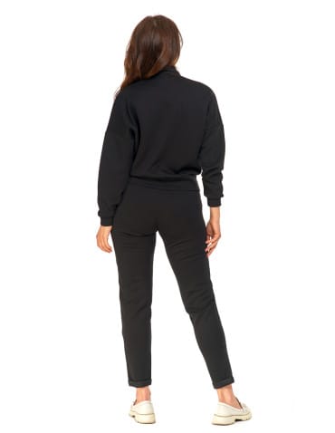 Bluzy damskie - Bluza damska rozpinana ze stójką CZARNY - produkt 10