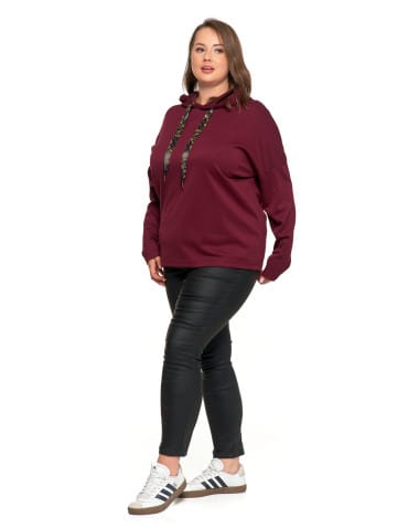 Bluzy damskie - Luźna damska bluza z kapturem ze złotym zdobieniem FIOLETOWY - produkt 8