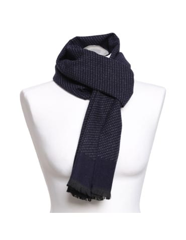 Elegancki męski szal dwustronny na jesień i zimę - GRANATOWY - produkt 2