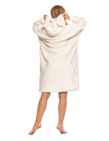 Kocobluzy - Kocobluza z kapturem oversize owieczka KREMOWY - produkt 3