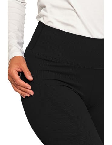 Legginsy damskie - Prążkowane legginsy damskie sportowe z wysokim stanem CZARNY - produkt 4
