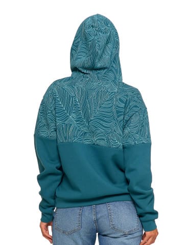 Bluzy damskie - Damska bluza z kapturem ocieplana z motywem graficznym ZIELONY - produkt 7