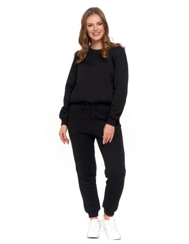 Bluzy damskie - Damska bluza ocieplana z kieszeniami CZARNY - produkt 2