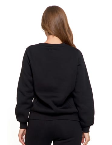 Bluzy damskie - Damska bluza ocieplana z kieszeniami CZARNY - produkt 3