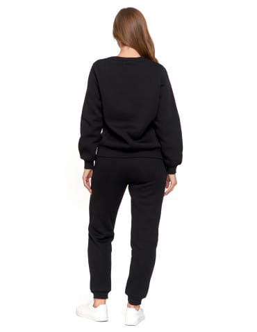 Bluzy damskie - Damska bluza ocieplana z kieszeniami CZARNY - produkt 9