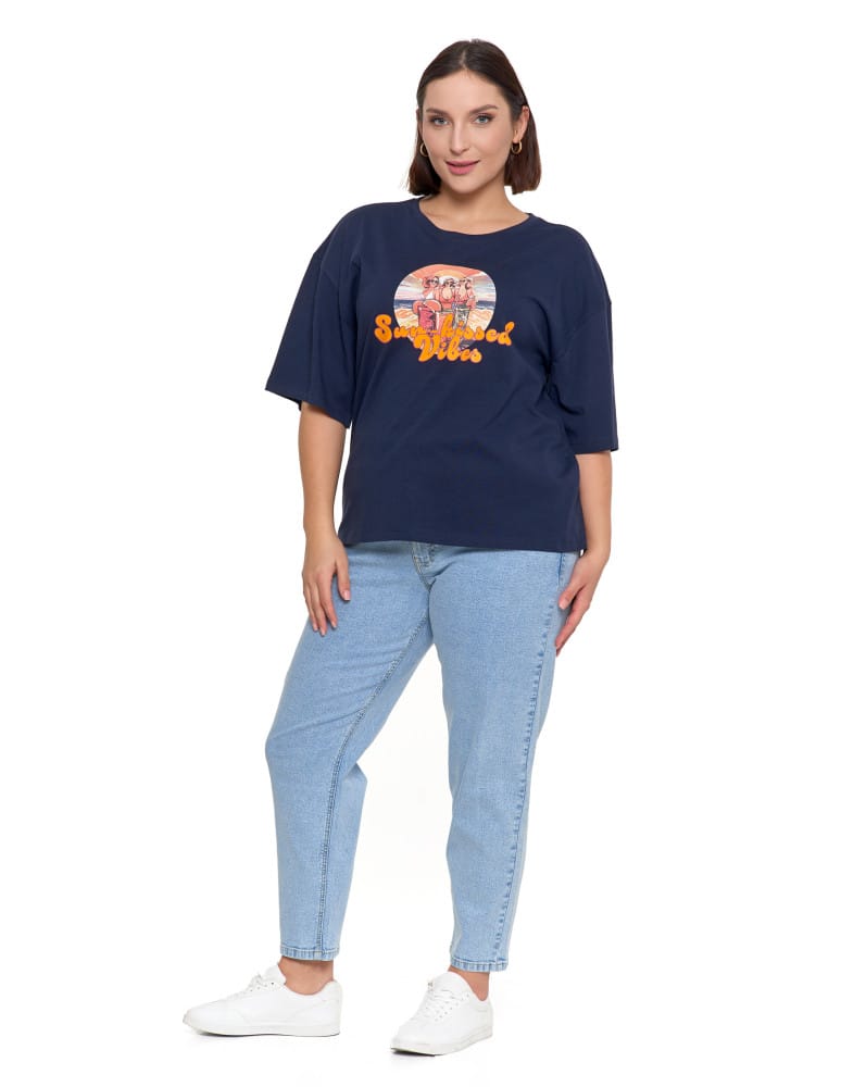 Koszulki i T-shirty - T-shirt damski oversize z nadrukiem BIAŁY - produkt moraj.pl 5
