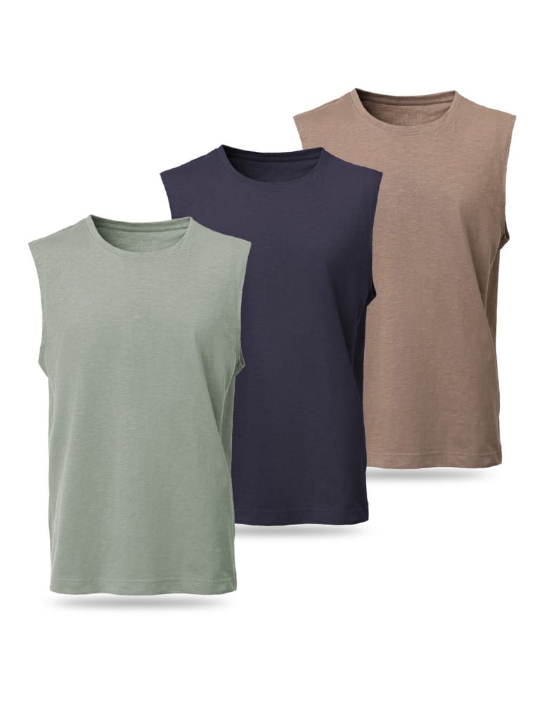 Koszulki i Tank Topy - Koszulka męska tank top bez rękawów bawełniana 3-pak WIELOKOLOROWY - produkt moraj.pl 1