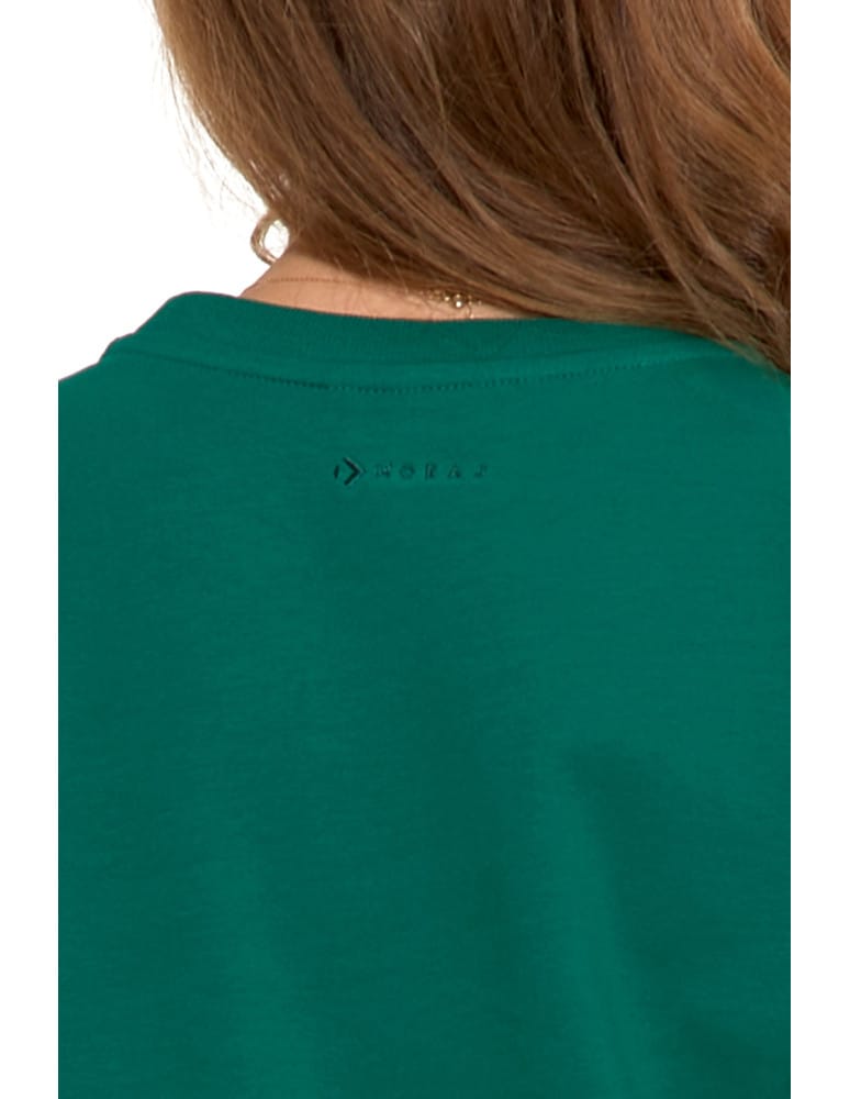 Bluzy damskie - Bluza dresowa damska z rękawem 3/4 i rozcięciem po bokach ZIELONY - produkt moraj.pl 5