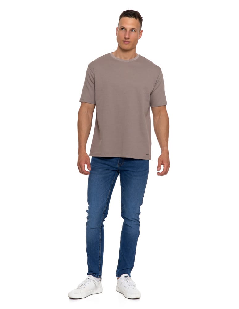 Koszulki i Tank Topy - T-shirt męski klasyczny bawełniany PREMIUM BEŻOWY  - produkt moraj.pl 7