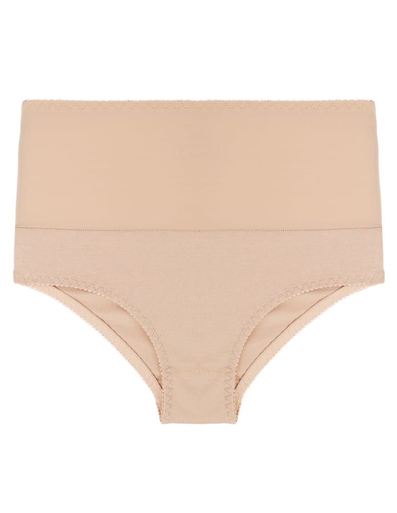 Majtki figi - Majtki damskie maxi bikini z wysokim stanem modelujące 3-pak BEŻOWY  - produkt moraj.pl 5