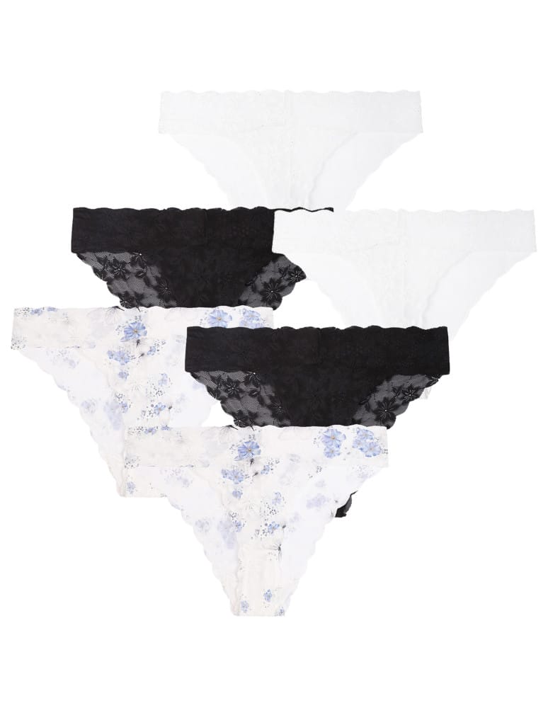 Majtki figi - Majtki damskie koronkowe figi bikini 6-pak WIELOKOLOROWY - produkt moraj.pl 1