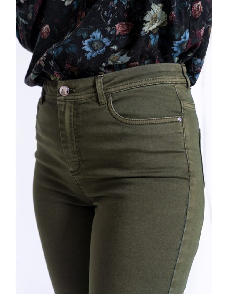 Spodnie damskie - Spodnie damskie skinny elastyczne ZIELONY - produkt moraj.pl 9