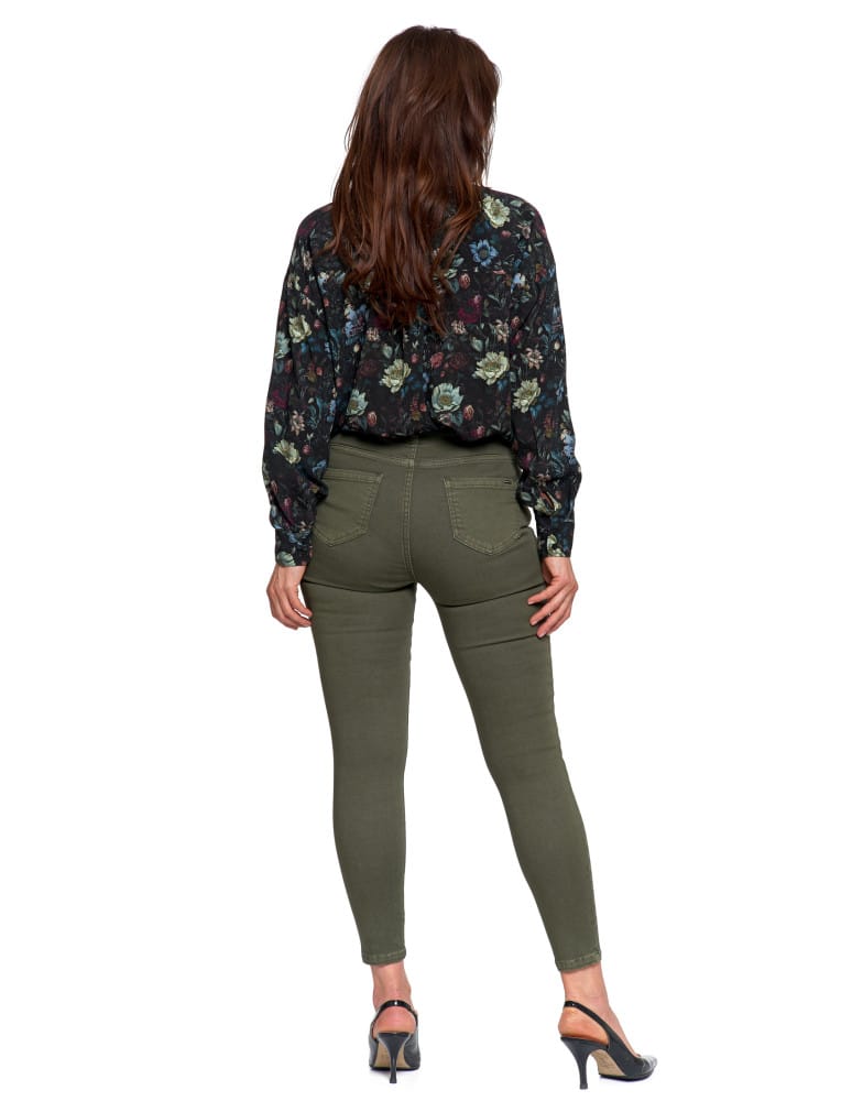 Spodnie damskie - Spodnie damskie skinny elastyczne ZIELONY - produkt moraj.pl 10