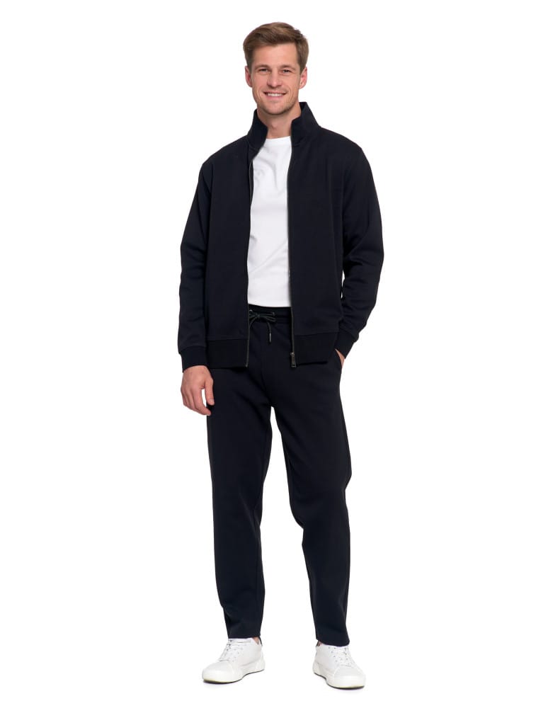 Bluzy męskie - Męska bluza dresowa ze stójką i zamkiem CZARNY - produkt moraj.pl 9