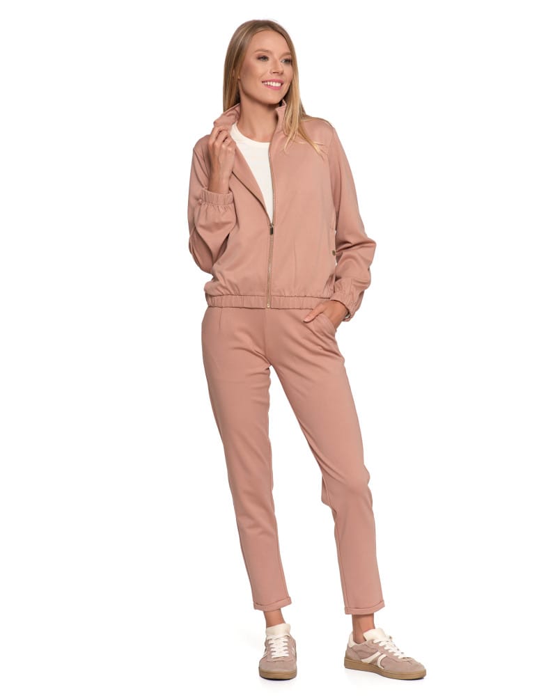 Bluzy damskie - Bluza damska dresowa bez kaptura BEŻOWY  - produkt moraj.pl 4
