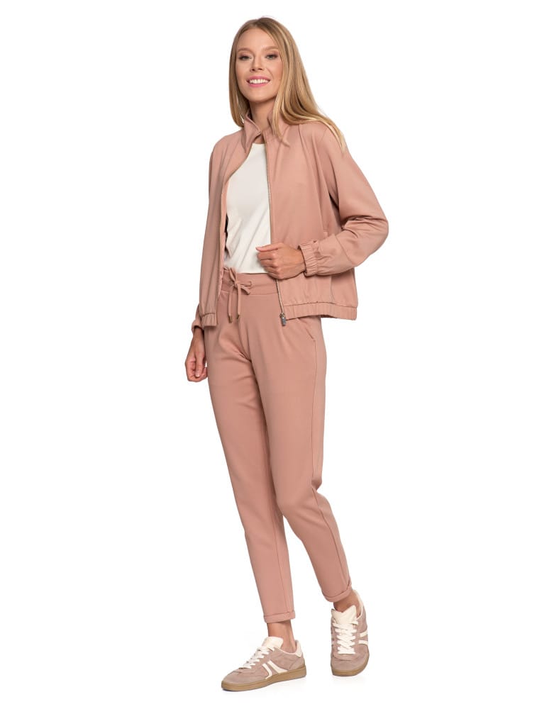 Bluzy damskie - Bluza damska dresowa bez kaptura BEŻOWY  - produkt moraj.pl 2