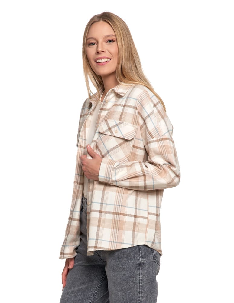 Bluzki i koszule - Koszula damska flanelowa w kratkę bawełniana WZÓR 1 - produkt moraj.pl 15