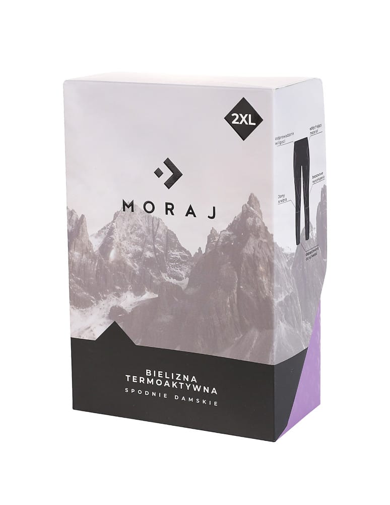 Bielizna termoaktywna - Damskie legginsy termoaktywne bezszwowe FIOLETOWY  - produkt moraj.pl 2
