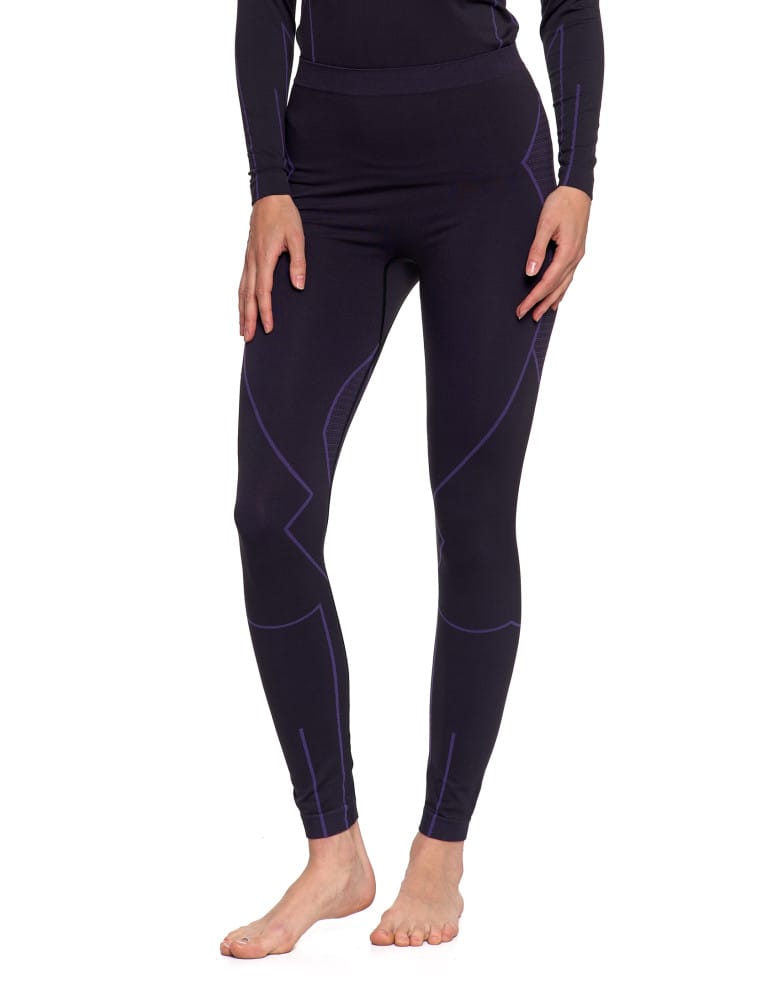Bielizna termoaktywna - Damskie legginsy termoaktywne bezszwowe FIOLETOWY  - produkt moraj.pl 6