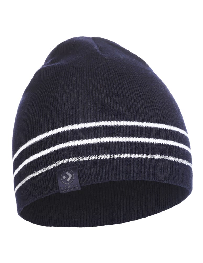 Czapki zimowe - Czapka męska zimowa z przędzą odblaskową i wełną merino GRANATOWY - produkt moraj.pl 1