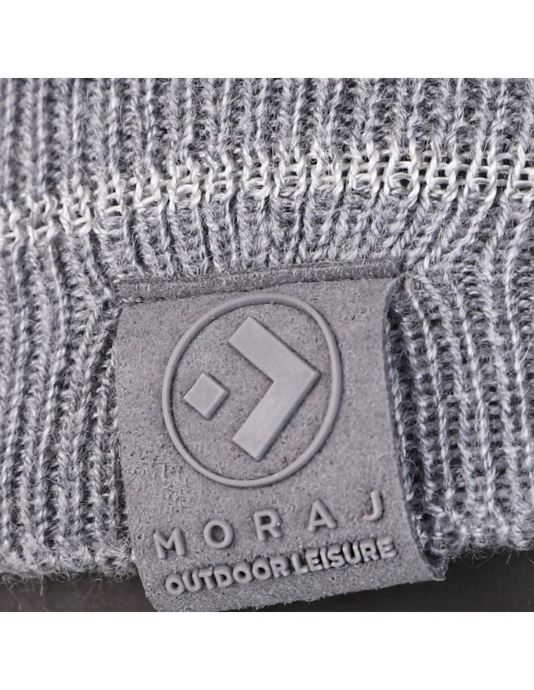 Czapki zimowe - Czapka męska zimowa z przędzą odblaskową i wełną merino SZARY - produkt moraj.pl 1