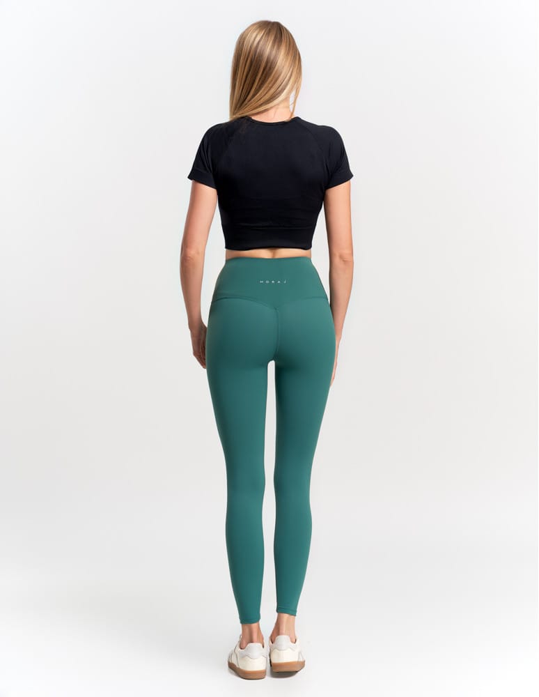 Legginsy damskie - Legginsy damskie sportowe funkcyjne z wysokim stanem ZIELONY - produkt moraj.pl 8