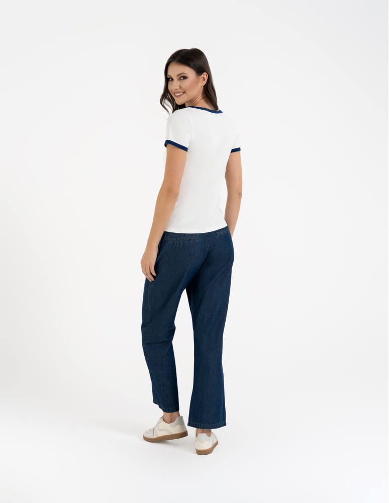 Koszulki i T-shirty - Koszulka damska t-shirt Slim Fit z napisami CZARNY - produkt moraj.pl 9