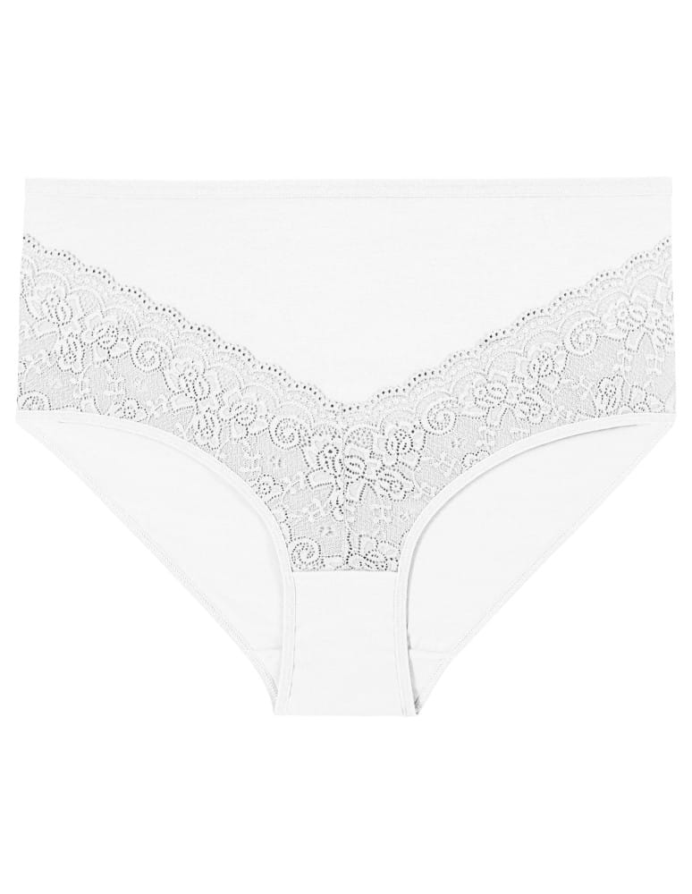 Majtki damskie - Majtki damskie figi maxi bikini z koronkowym akcentem 4-pak WIELOKOLOROWY  - produkt moraj.pl 6