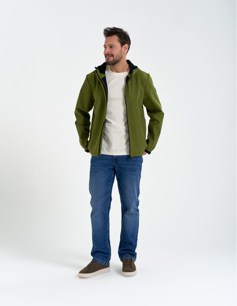 Kurtki przejściowe - Męska kurtka przejściowa softshell przeciwdeszczowy KHAKI - produkt moraj.pl 10