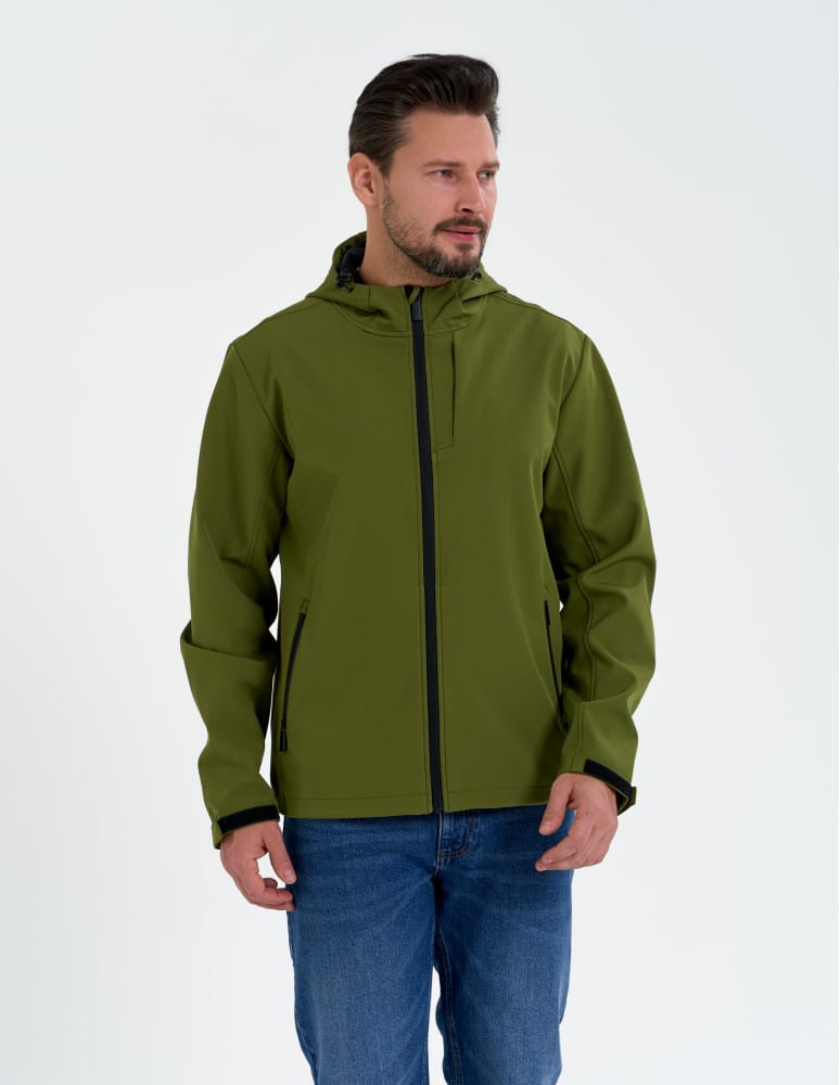 Kurtki przejściowe - Męska kurtka przejściowa softshell przeciwdeszczowy KHAKI - produkt moraj.pl 11