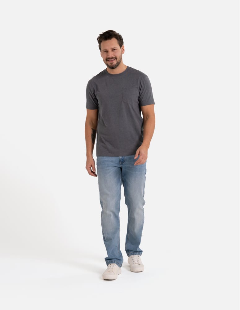 Koszulki z kr&oacute;tkim rękawem - Koszulka męska T-shirt bawełniany z kieszonką SZARY  - produkt moraj.pl 8