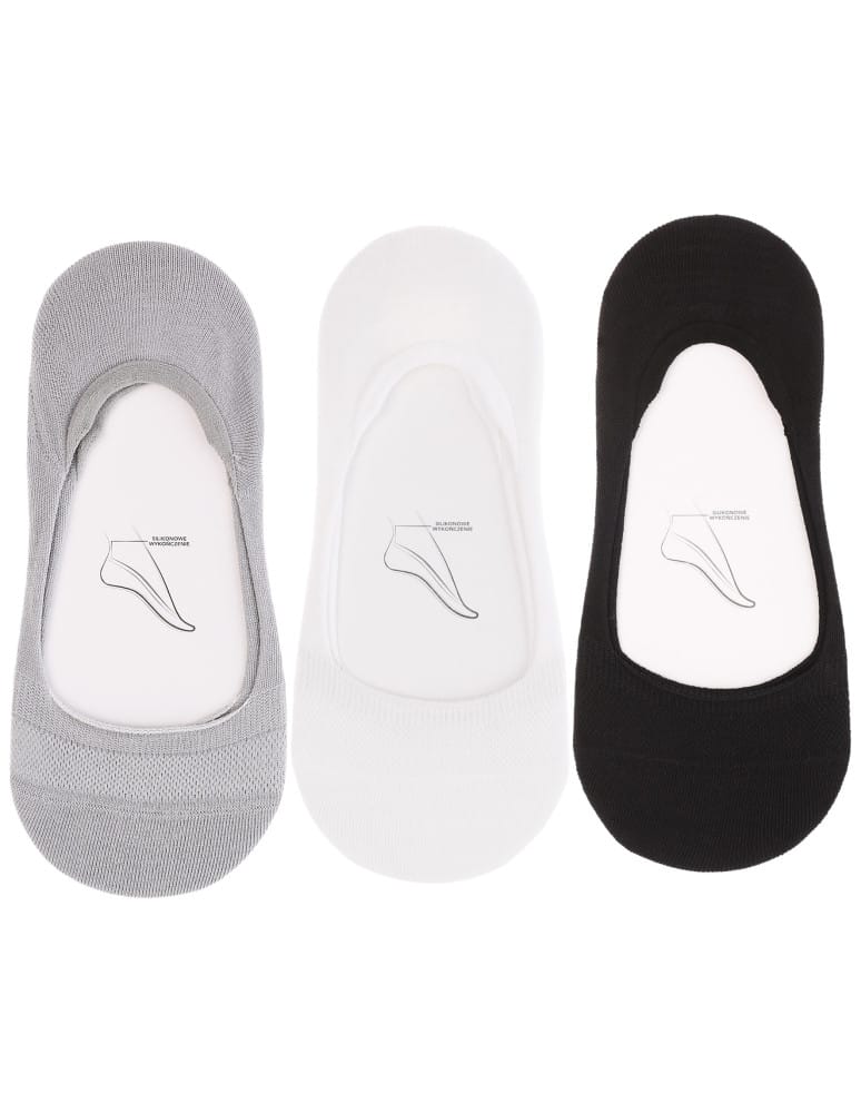 Niskie stopki - Skarpetki niskie stopki damskie basic z lyocell 3-pak WIELOKOLOROWY - produkt moraj.pl 1