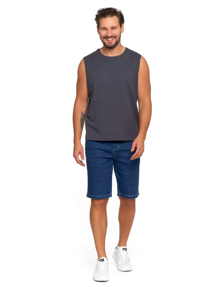 Koszulki i Tank Topy - Koszulka męska tank top bez rękawów luźna GRAFIT - produkt moraj.pl 2