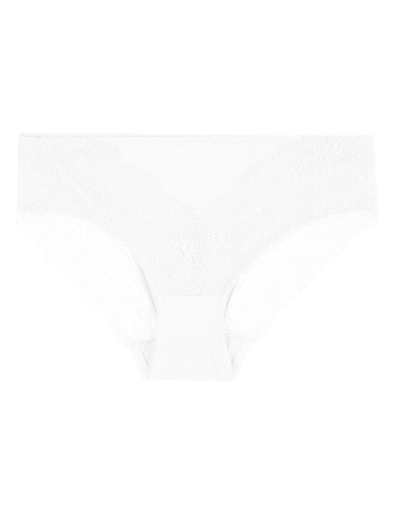 Majtki figi - Majtki damskie figi bikini z koronką prążkowane 12-pak - produkt moraj.pl 4