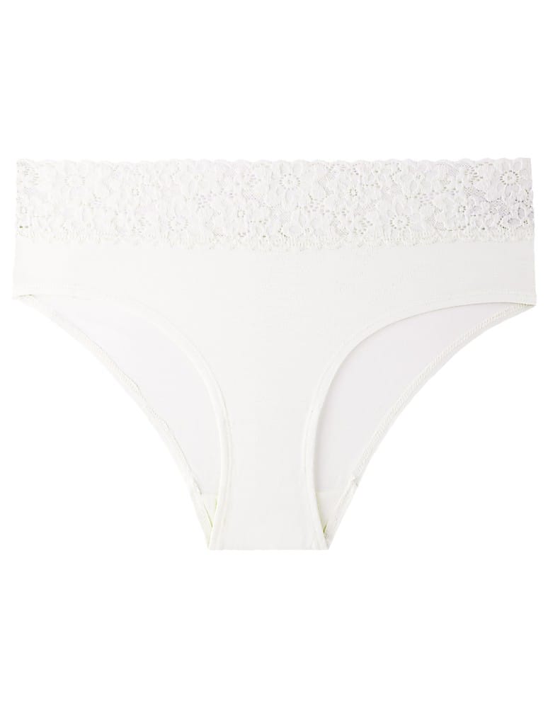 Majtki z wysokim stanem - Majtki damskie maxi bikini z szerokim koronkowym pasem 6-pak WIELOKOLOROWY - produkt moraj.pl 4