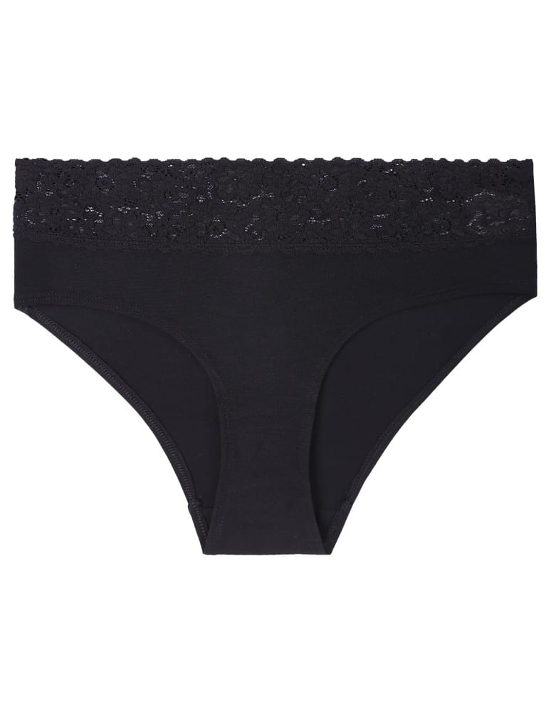 Majtki z wysokim stanem - Majtki damskie maxi bikini z szerokim koronkowym pasem 6-pak WIELOKOLOROWY - produkt moraj.pl 3